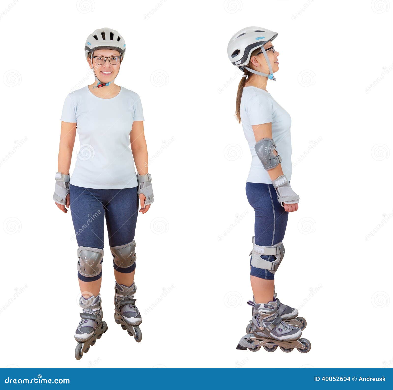 Woman roller skating stock photo. Image of woman, sportwear 40052604