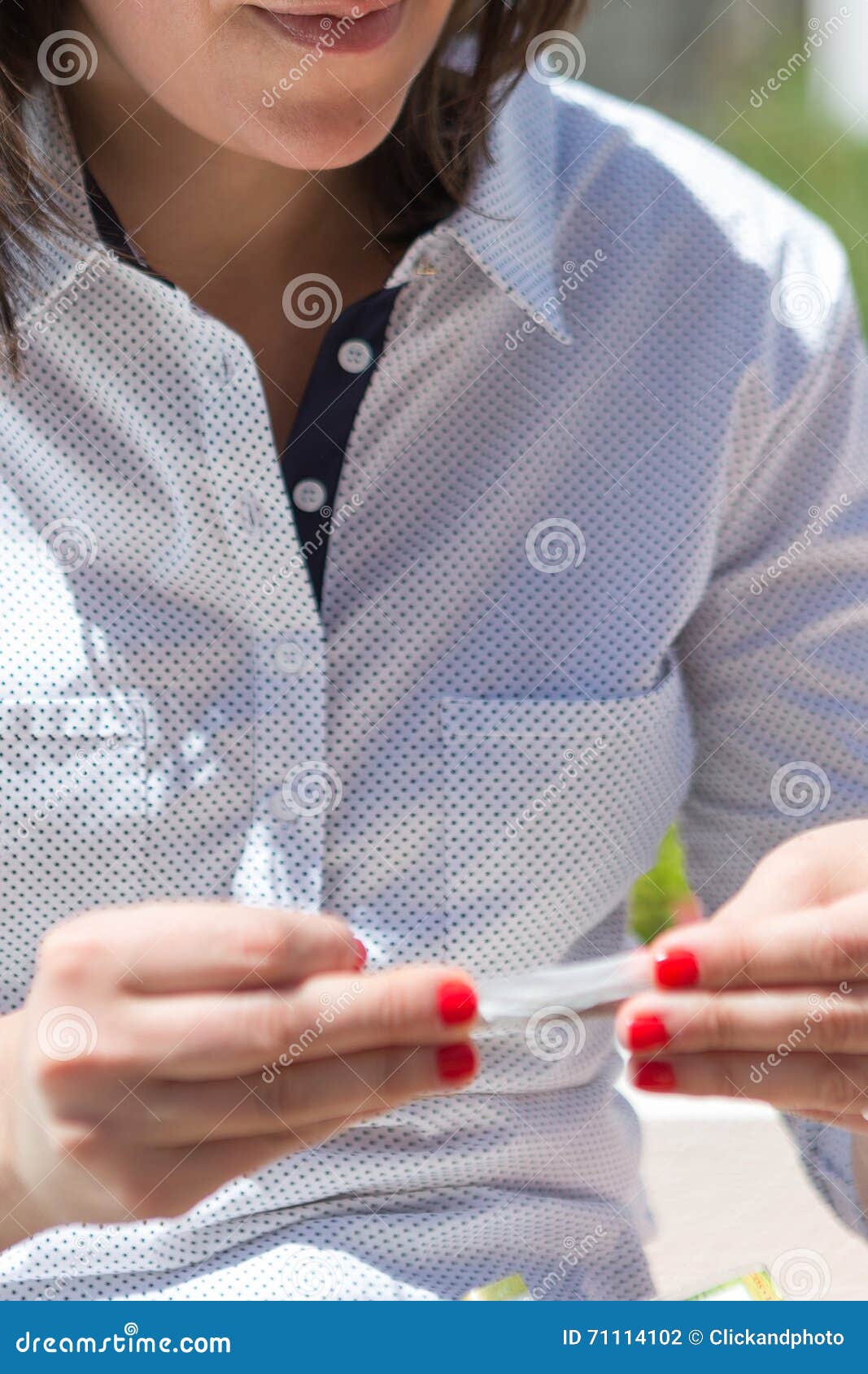 Woman rolling joint stock photo. Image of female, close 71114102