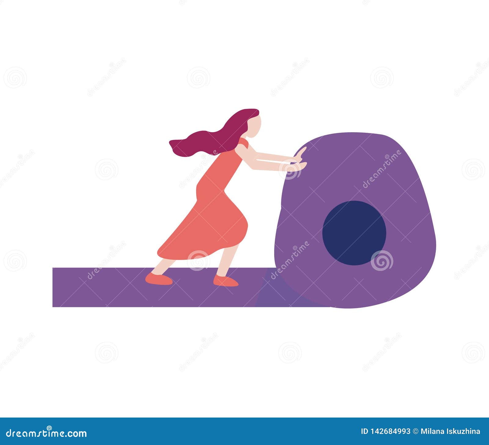 Woman Rolls a Roll of Ribbon Stock Vector Illustration of champion