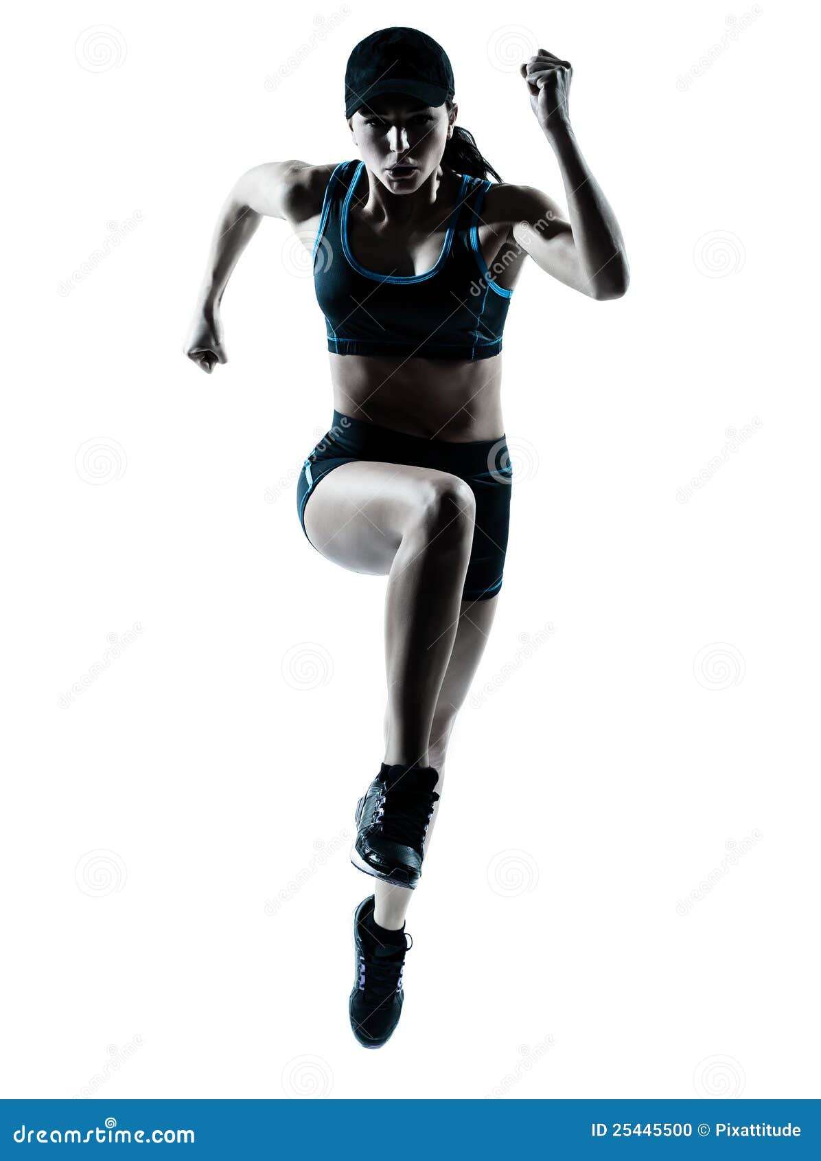 woman runner jogger jumping