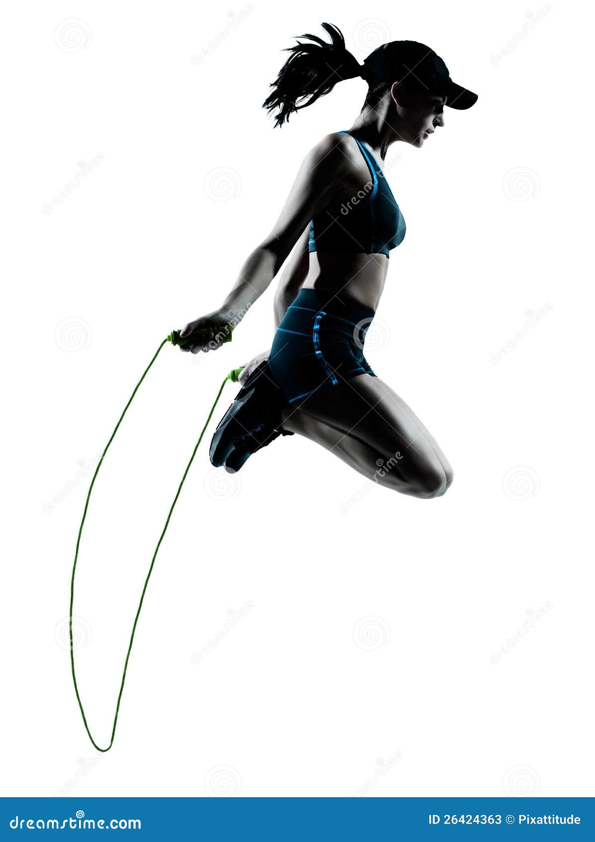 Woman Runner Jogger Jumping Rope Stock Image Image of background