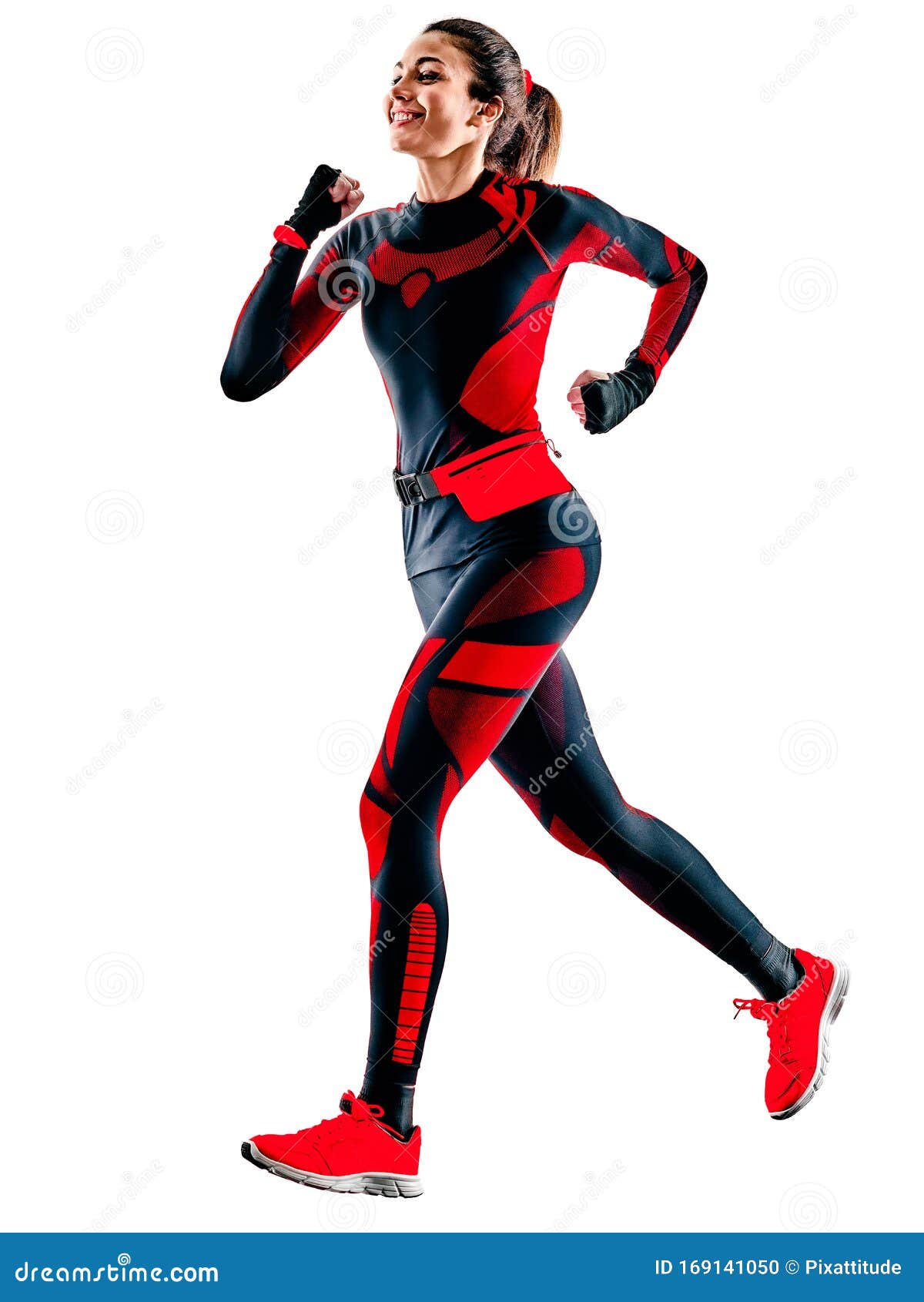 Woman Runner Running Jogger Jogging Jumpsuit Isolated White Background ...