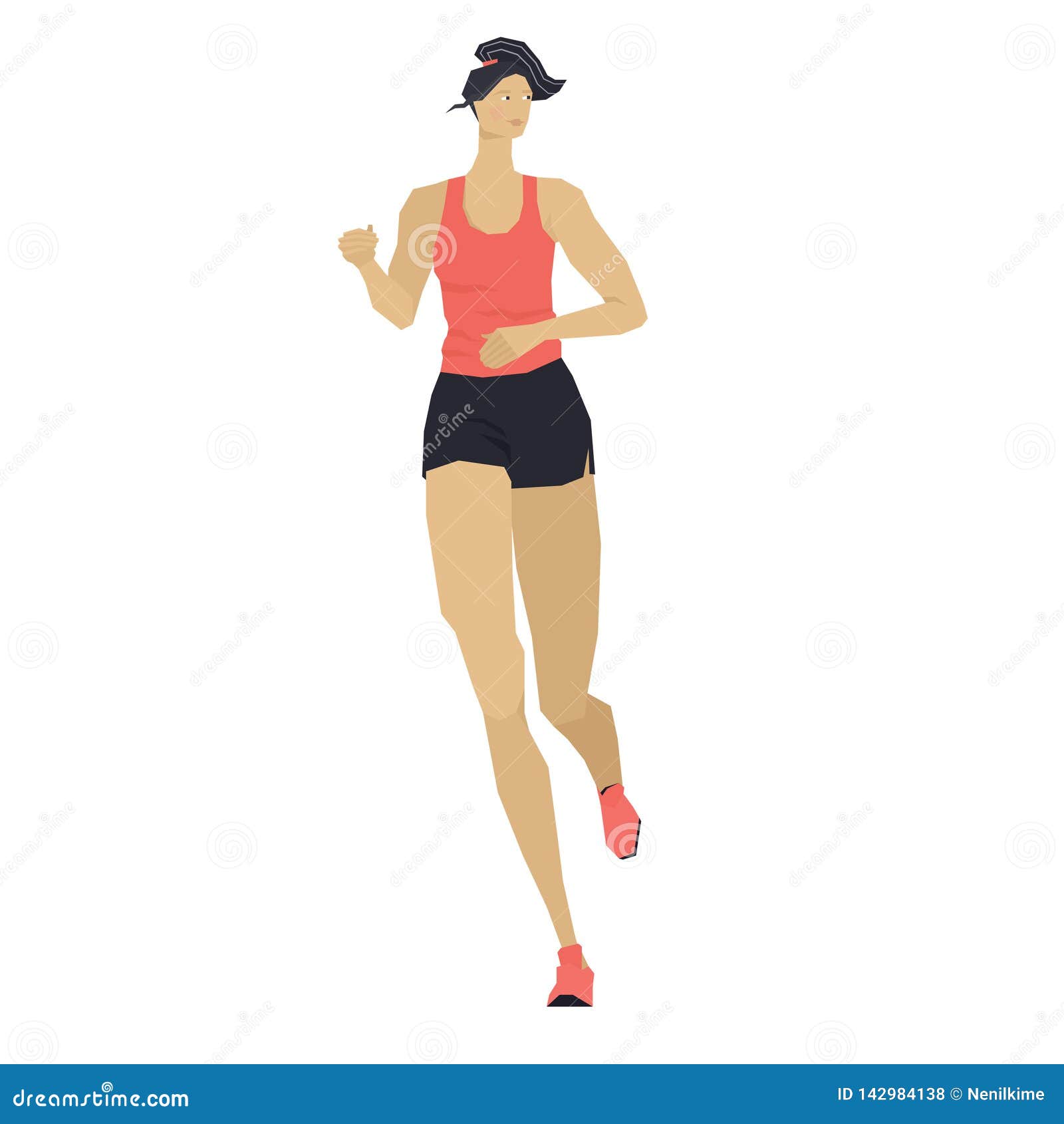 Download Woman Running Healthy Lifestyle Vector Illustration ...