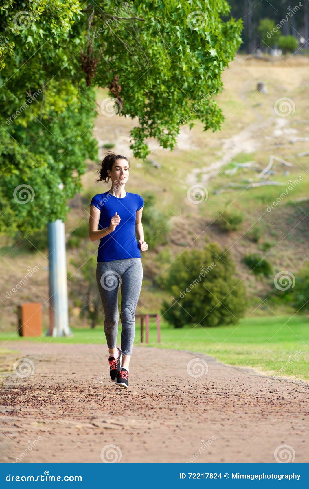 Woman Running Outdoors on Path Stock Photo Image of outside, park