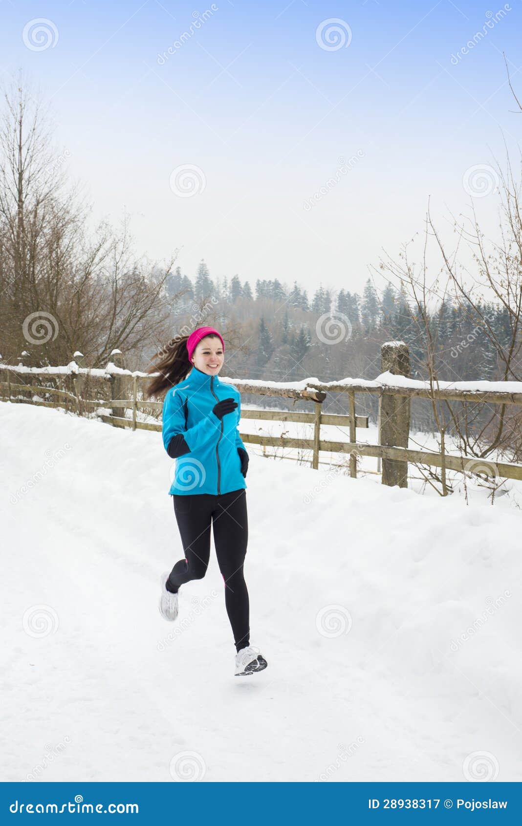 Woman running in winter stock image. Image of athlete 28938317