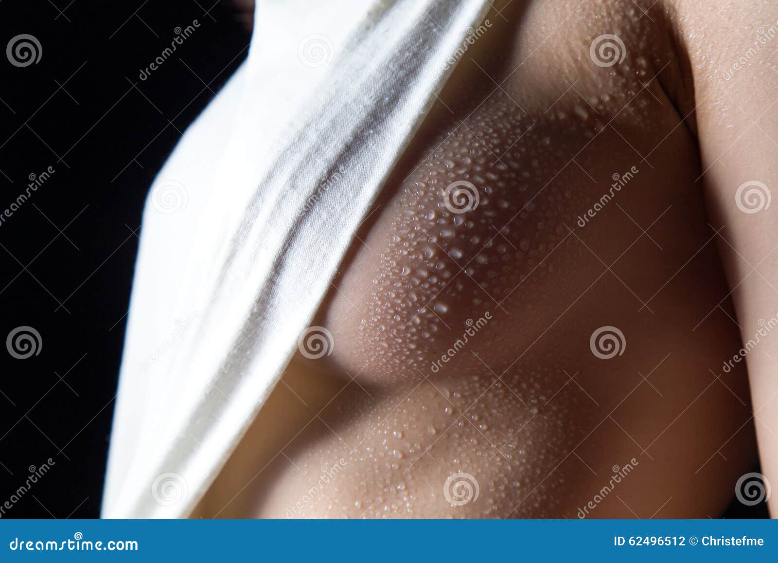 Woman S Breast with Drops in Shadow Stock Photo - Image of profile