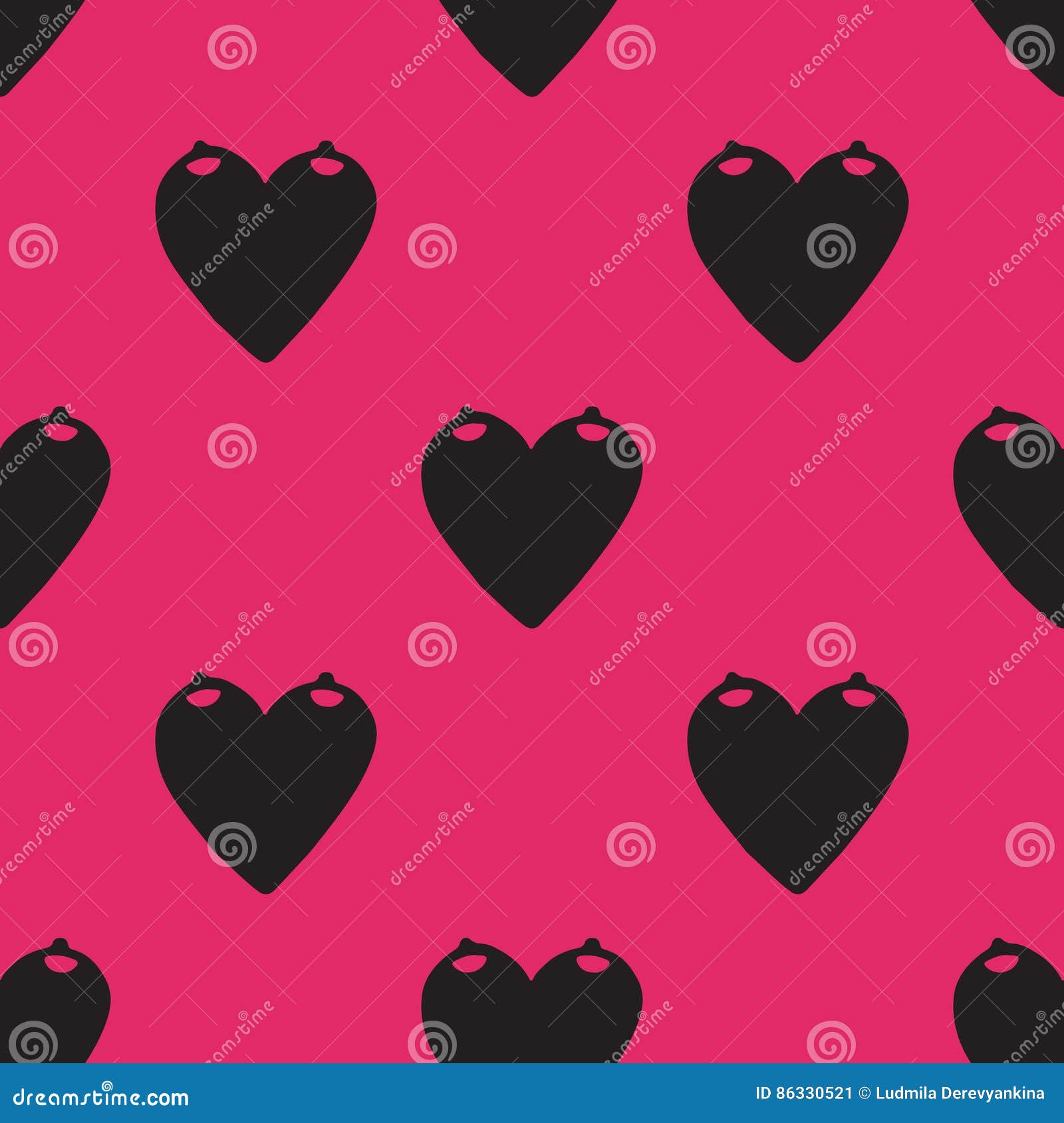 Woman`s Breast Love Heart Pattern Stock Illustration - Illustration of ...