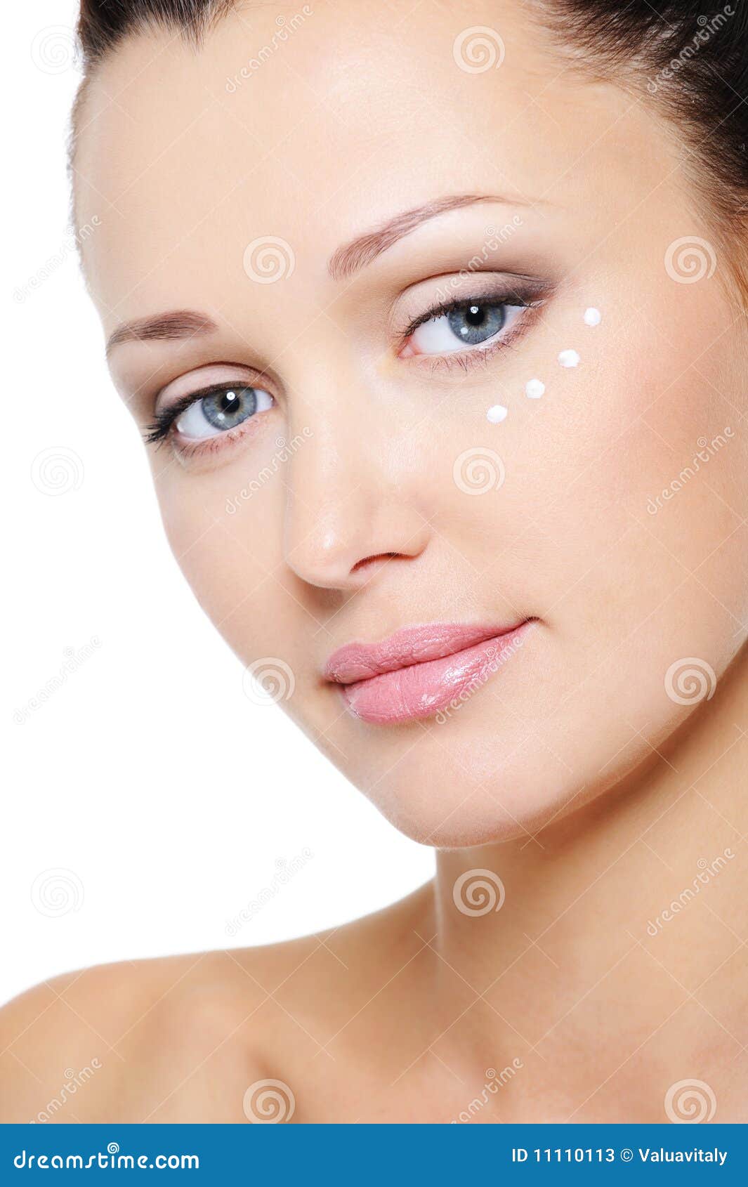 Woman S Face with Moisturizer Cream Around Eye Stock Image Image of beauty, attractive 11110113