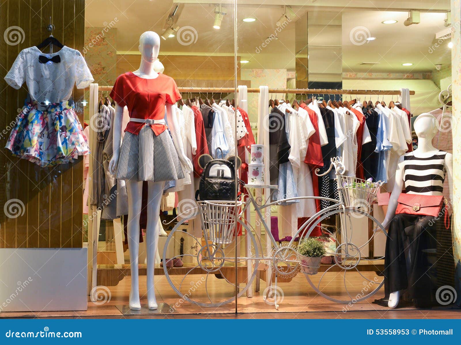 Woman s fashion shop stock image. Image of interior, decorated - 53558953