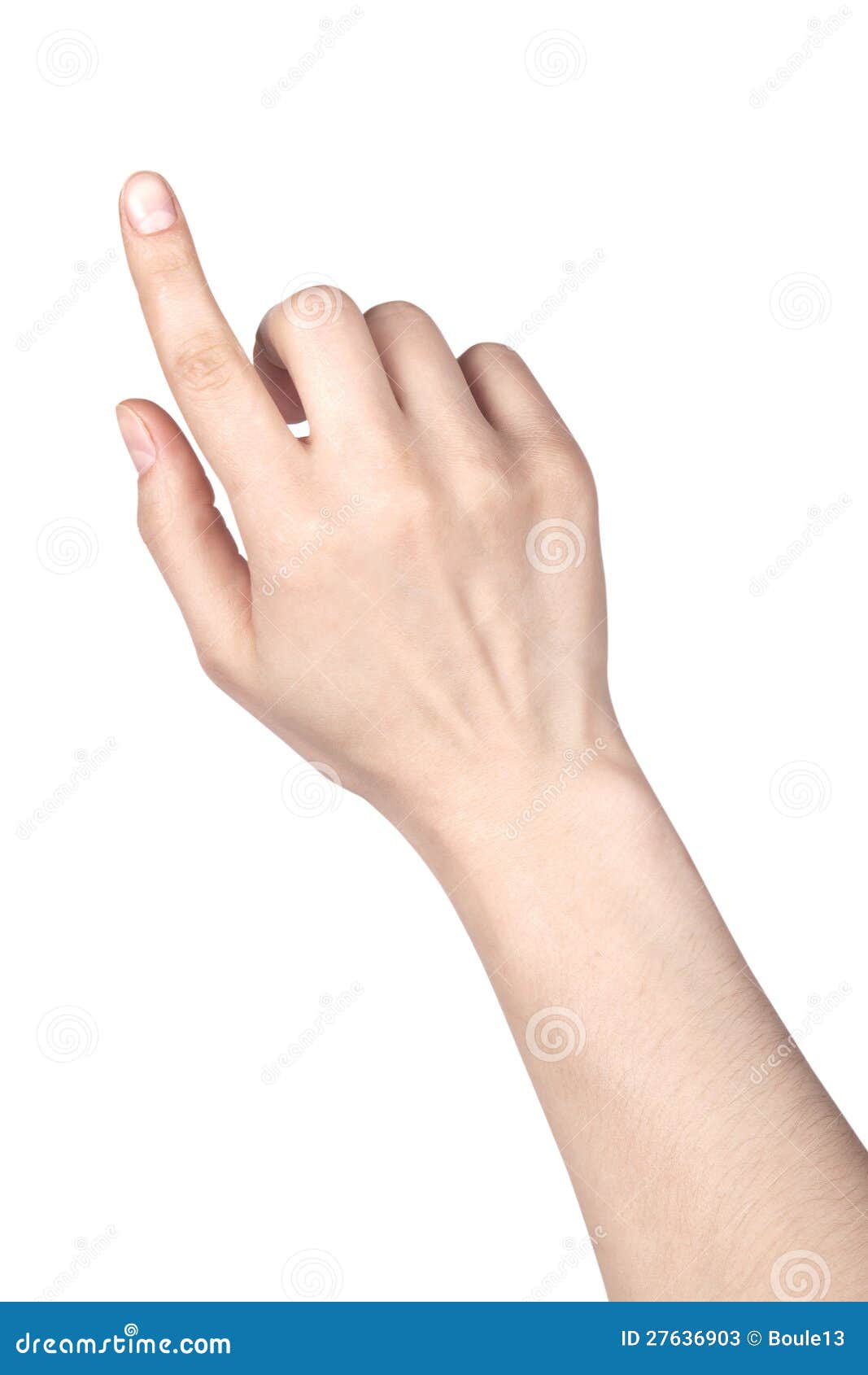 Woman's Finger Pointing Or Touching Stock Image Image 27636903
