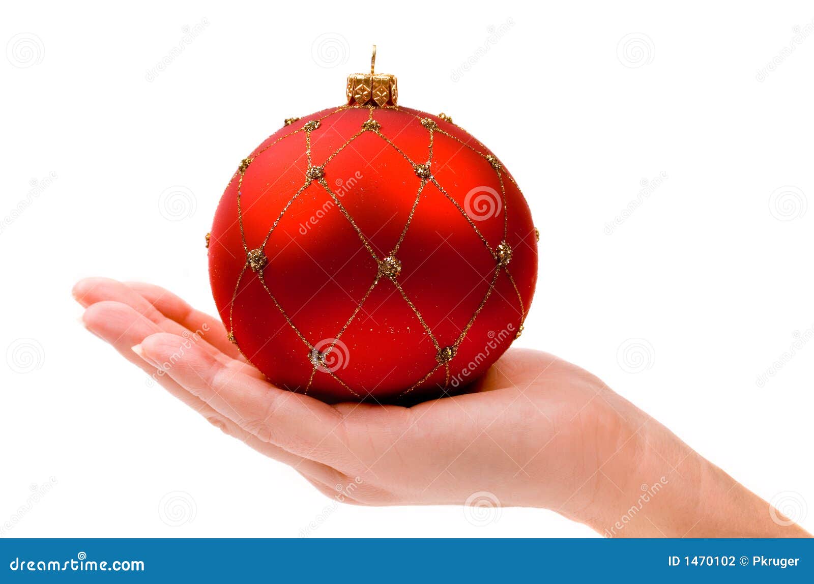 Woman S Hand Holding Gold Ornament Stock Photo - Image of christmas ...