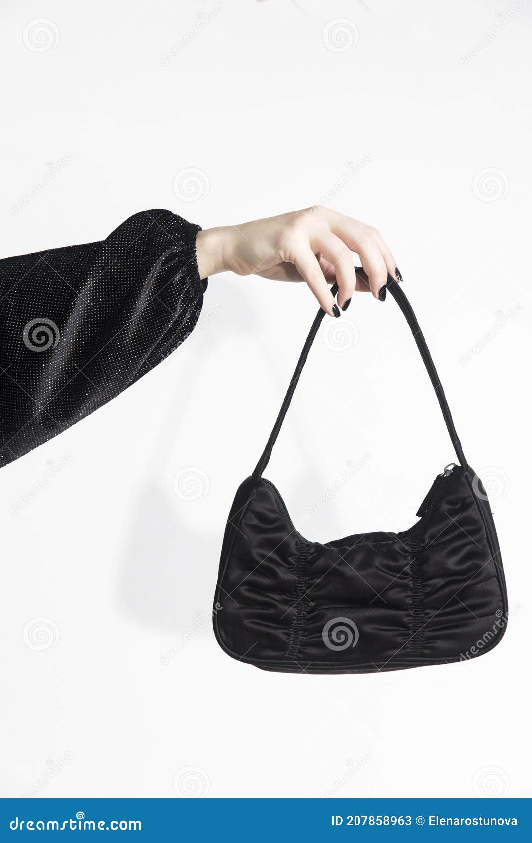 A small black handbag stock image. Image of color, classic - 207858963