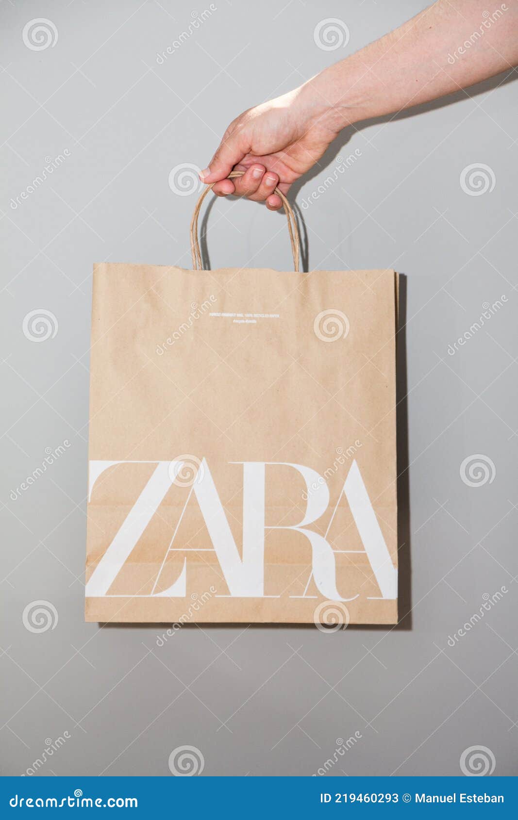 Woman`s Hand Holding Zara Shopping Bag Editorial Stock Photo - Image of ...