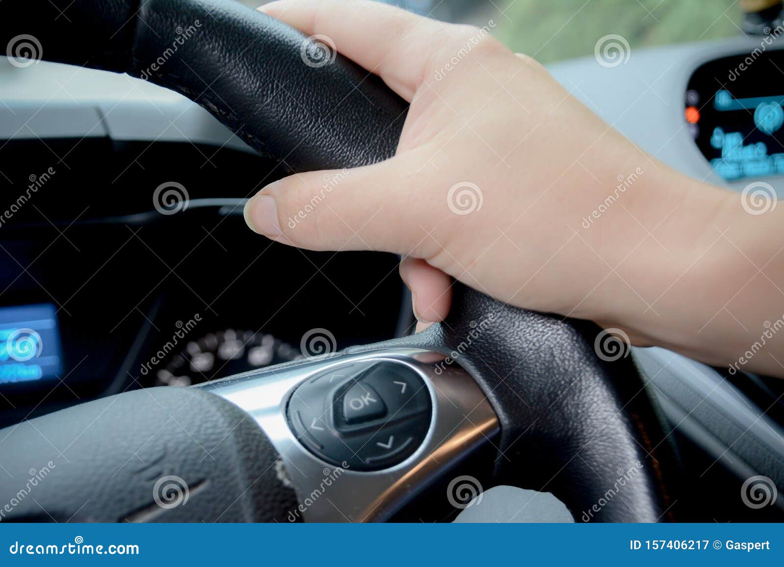 Woman`s Hands on Steering Wheel Stock Image Image of automobile, cars