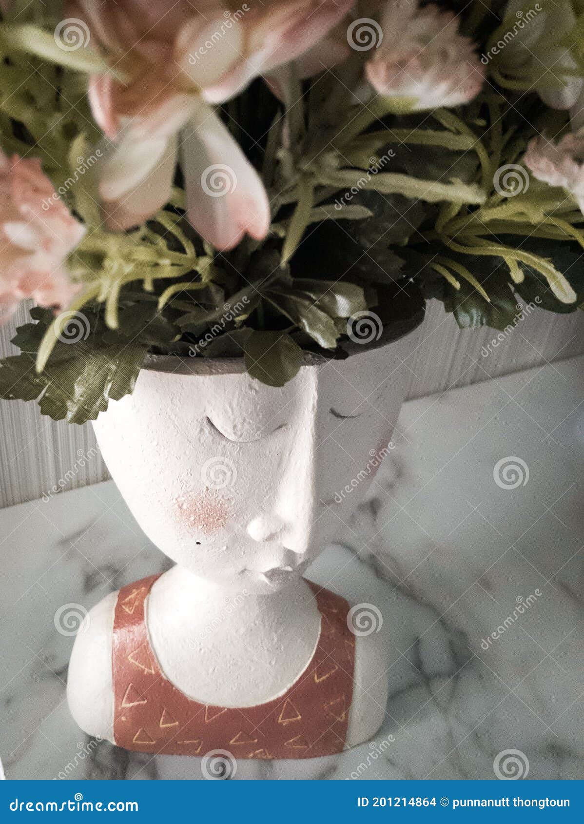 A Woman& X27;s Head Vase Put Flowers Stock Photo Image of woman, vase