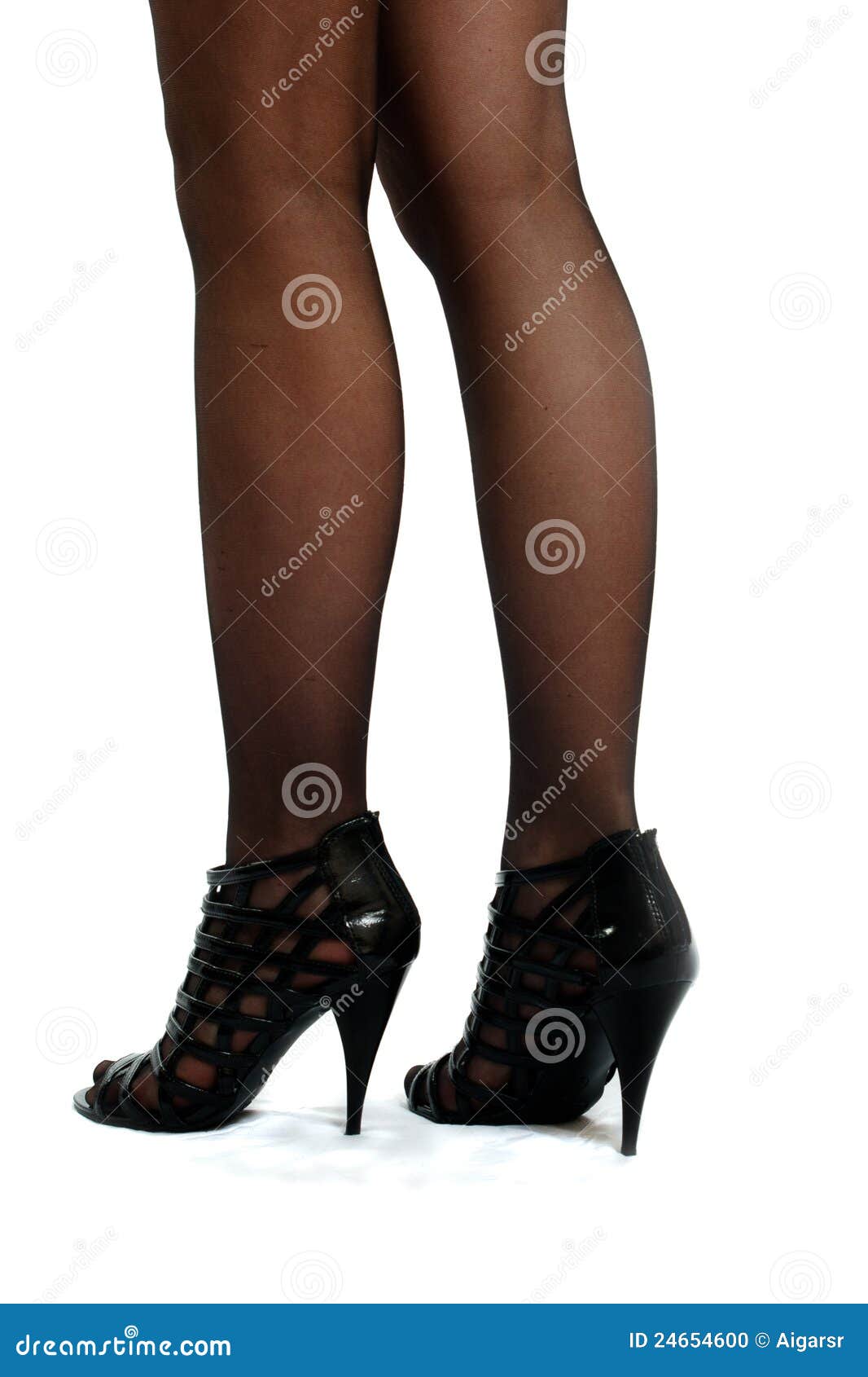 Woman S Legs Brown Hold-ups Stockings Stock Photo - Image of elegance ...