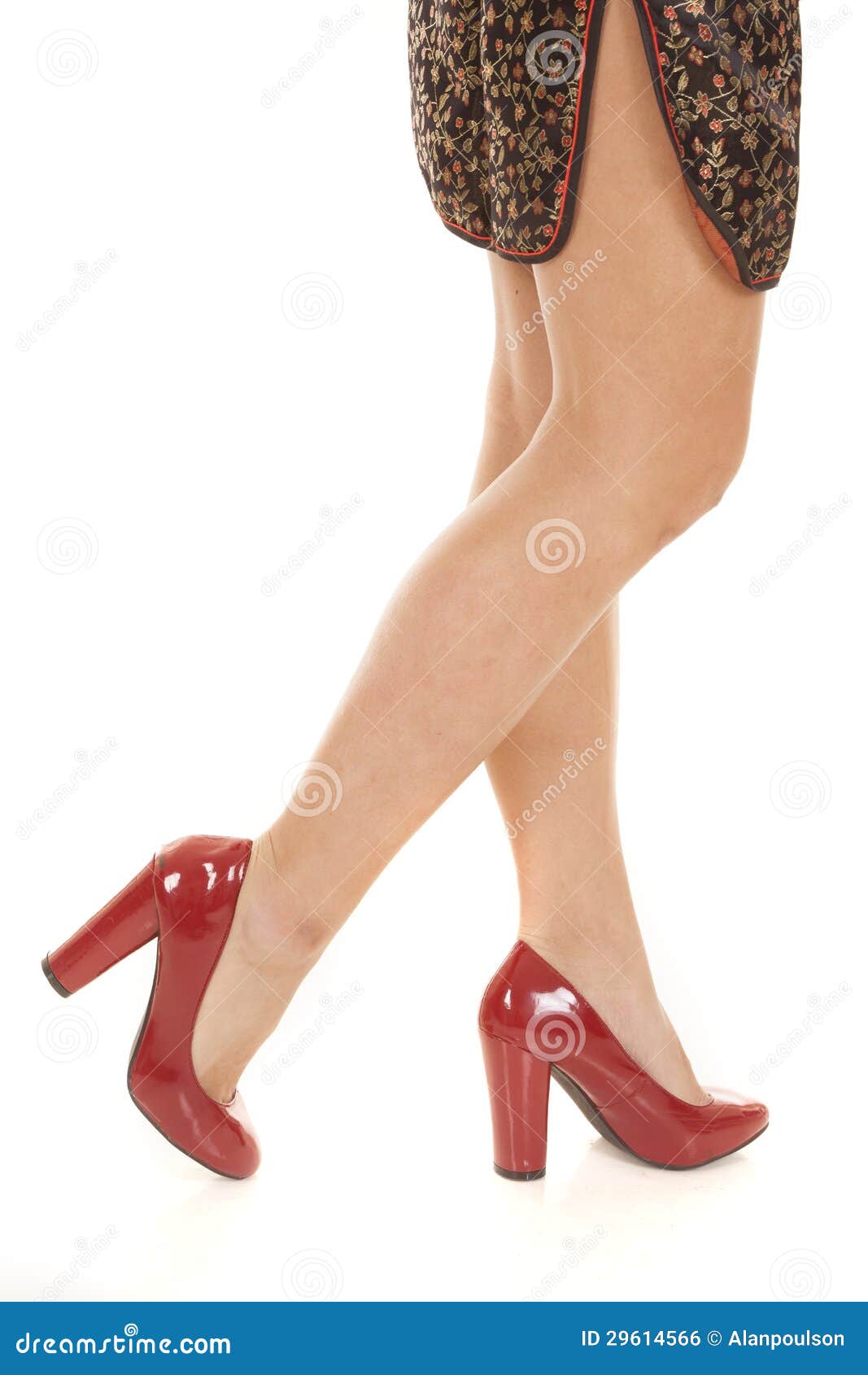 Woman S Legs Red Heels Walk Stock Photo - Image of heel, pose: 29614566