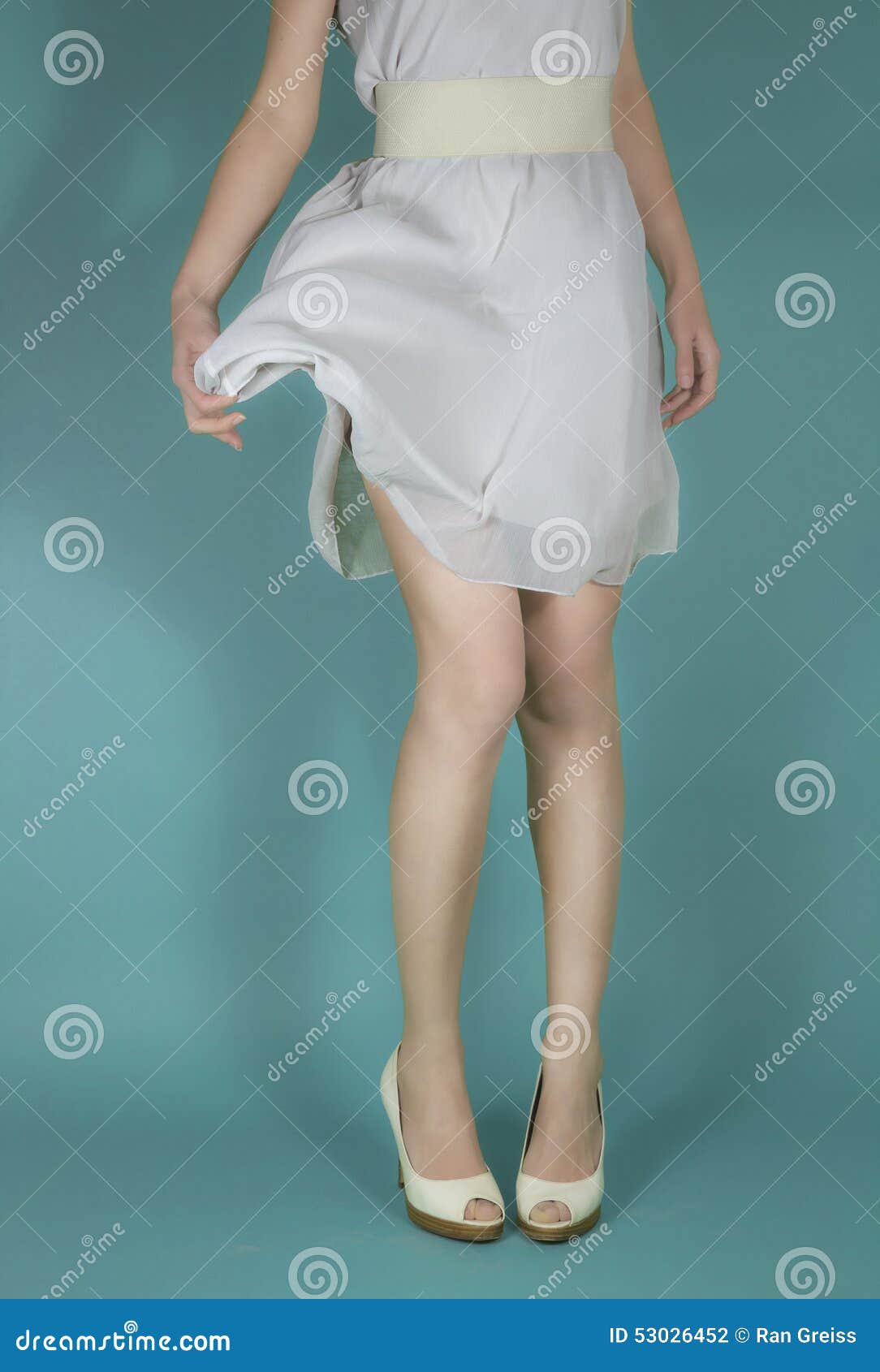 Woman S Legs - White Dress - Fashion Stock Photo - Image of gentle ...
