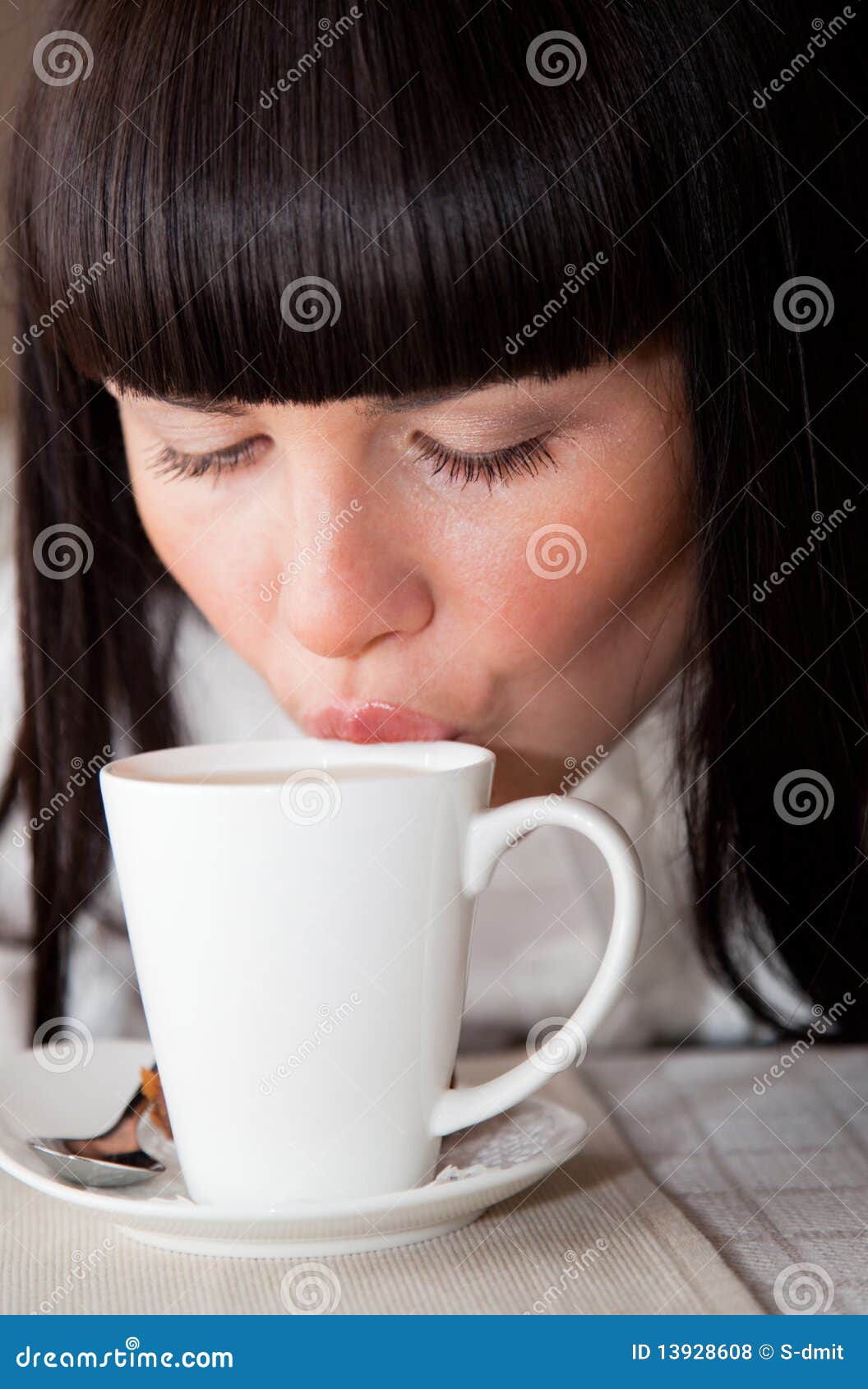 Woman S Lips on Cup of Coffee Stock Photo Image of face, lips 13928608