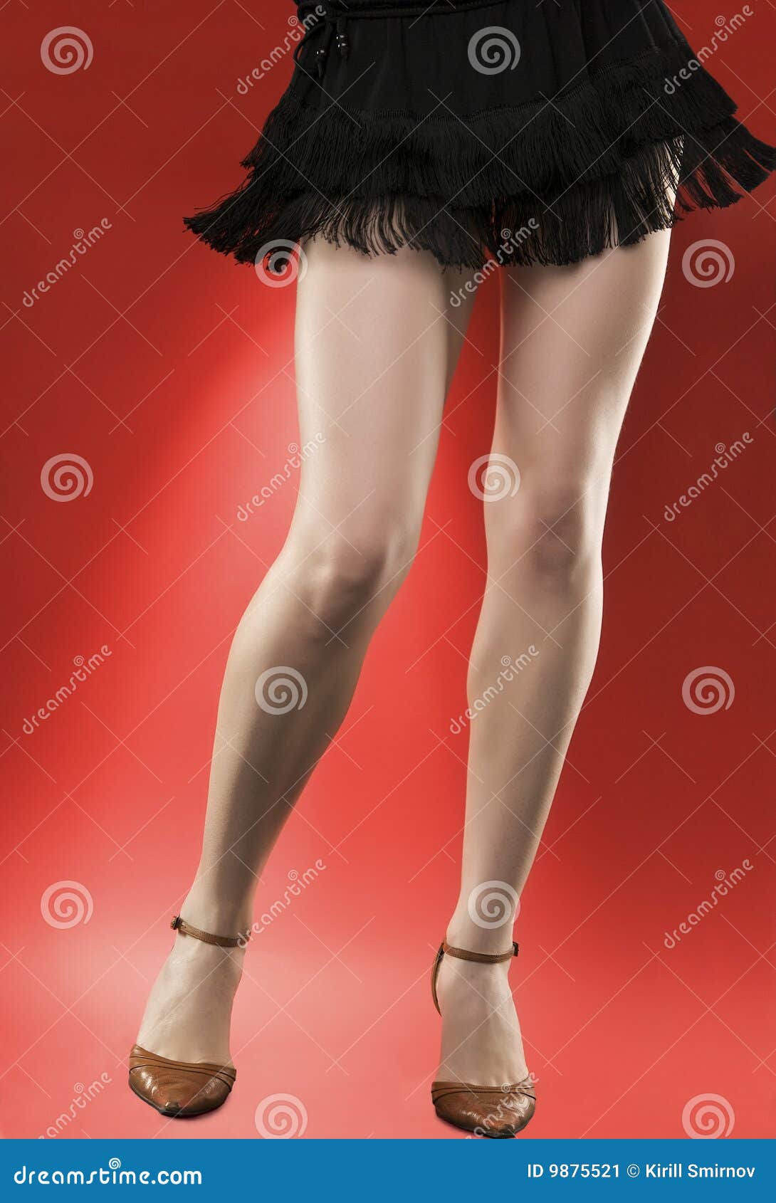 Woman S Long Legs on a Red Background Stock Image - Image of attractive ...