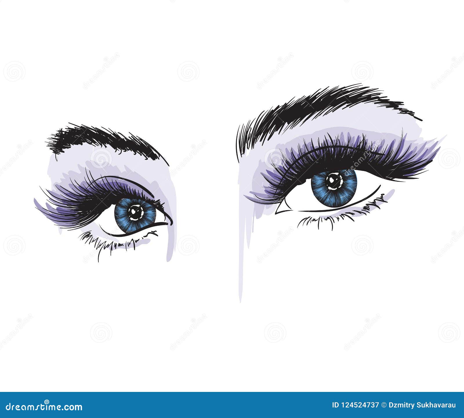 woman`s luxurious eye with perfectly d eyebrows and full lashes