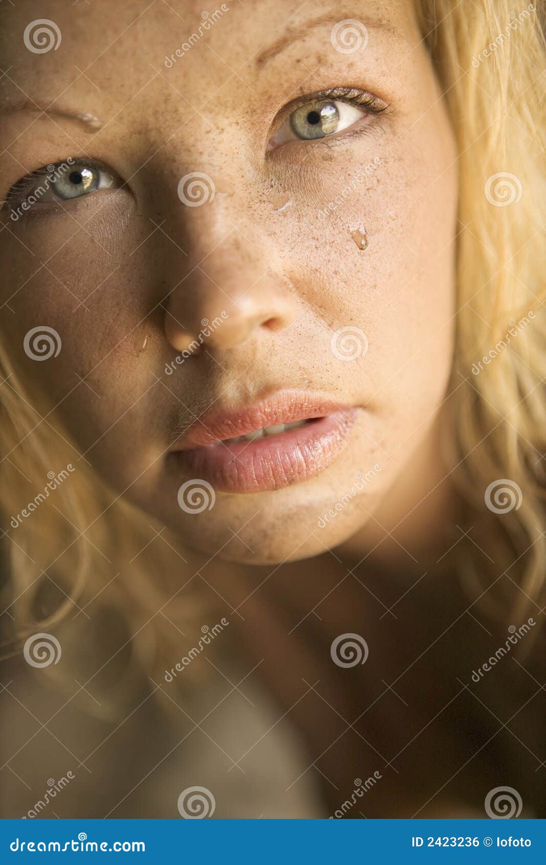 Woman s muddy face. stock photo. Image of young, contact 2423236