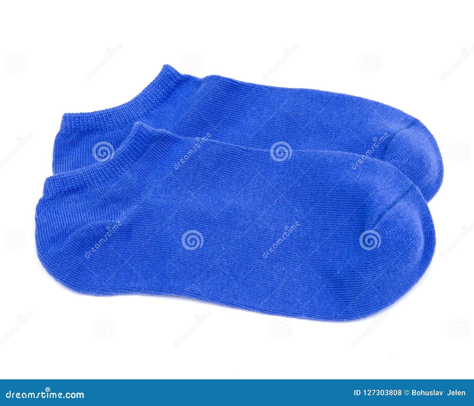 Woman`s Original Ankle Low Rise Blue Socks Isolated on White Stock ...