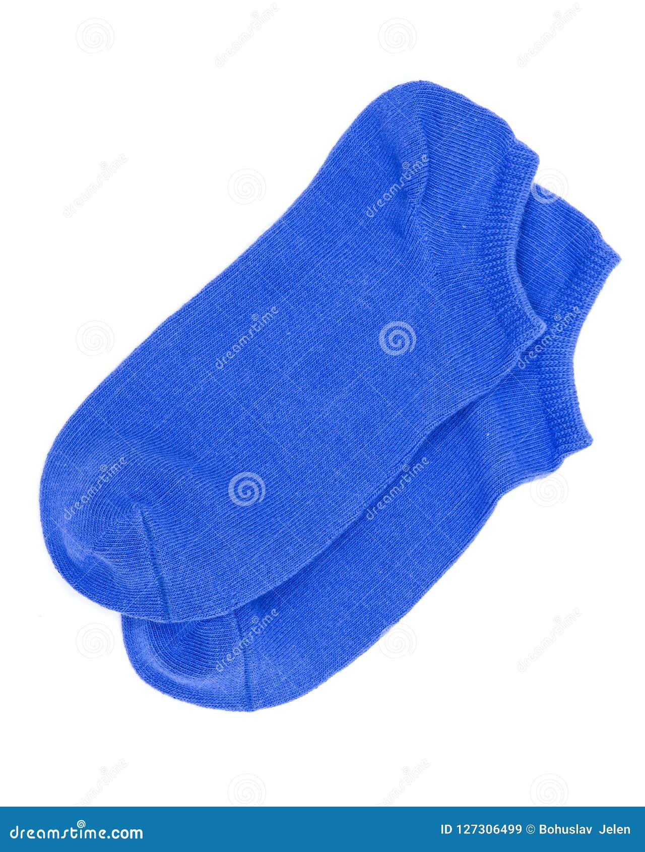 Woman`s Original Ankle Low Rise Blue Socks Isolated on White Stock ...