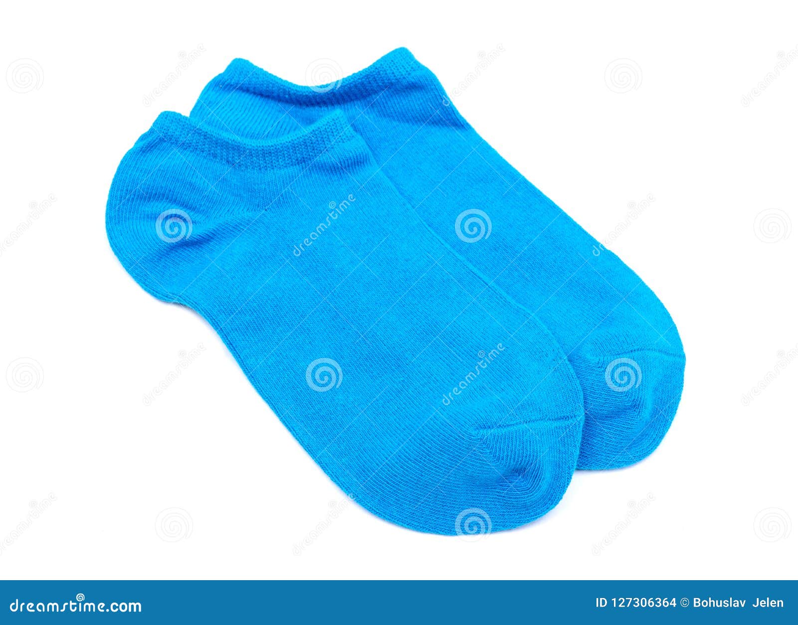 Woman`s Original Ankle Low Rise Light Blue Socks Isolated On White ...