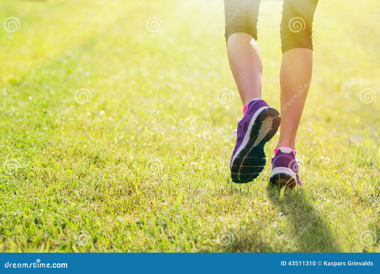 Running Shoes On Grass Stock Photo 