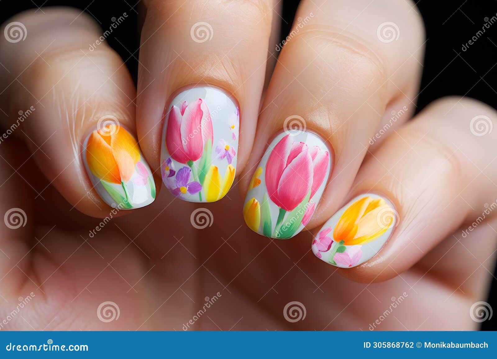 20 Best Tulip Nails ideas | tulip nails, flower nails, nails