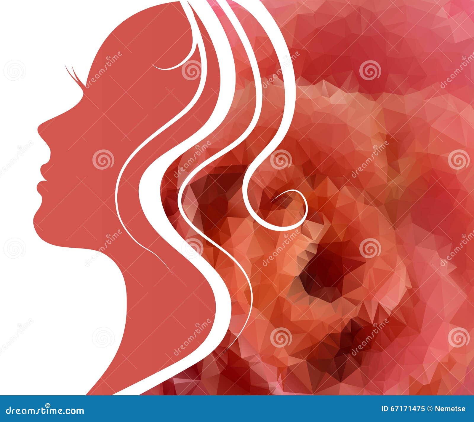 Woman S Silhouette With Beautiful Hair Stock Vector - Illustration of ...