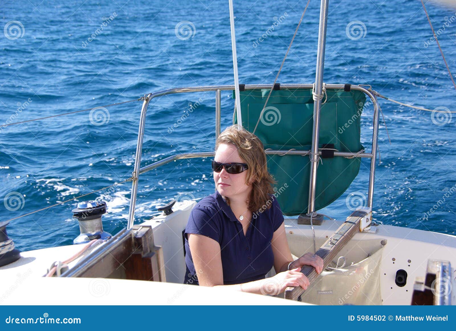 Woman Sailing stock photo. Image of beautiful, train, blue 