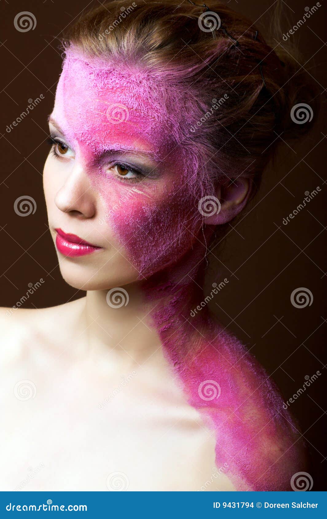 Woman with Sand on Her Skin Stock Photo Image of face, brown 9431794