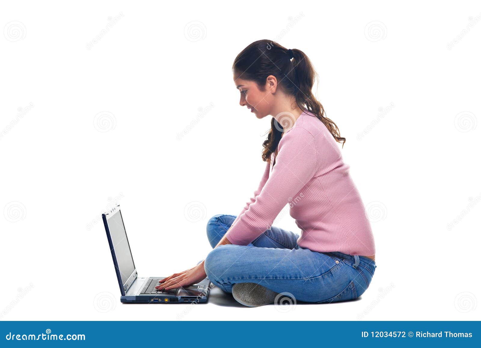 woman sat using a laptop
