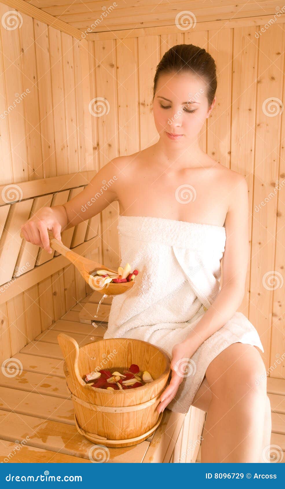 Woman And Sauna RoyaltyFree Stock Photography 8096729