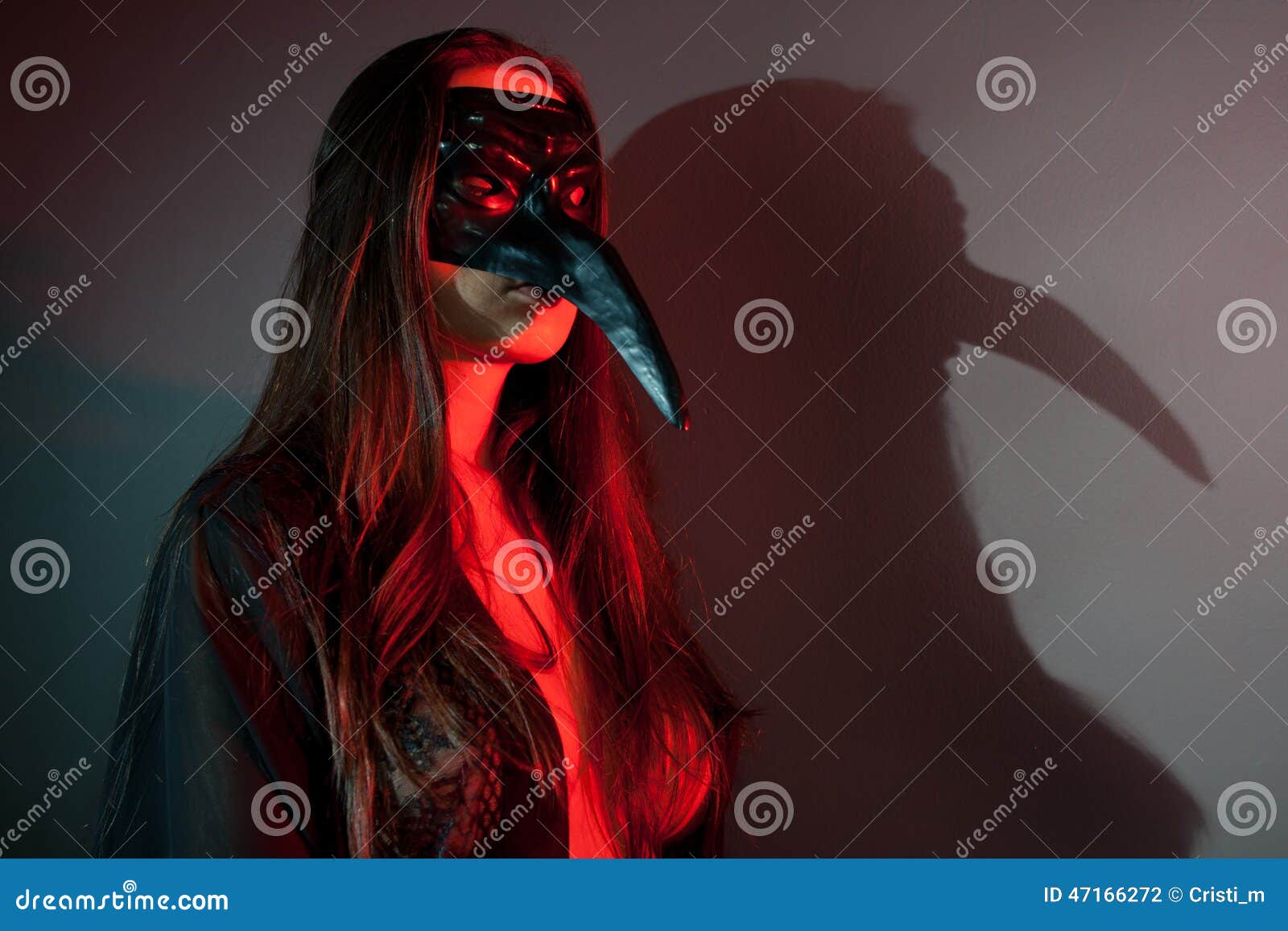 Woman with scary mask stock photo. Image of girl, mysterious 47166272