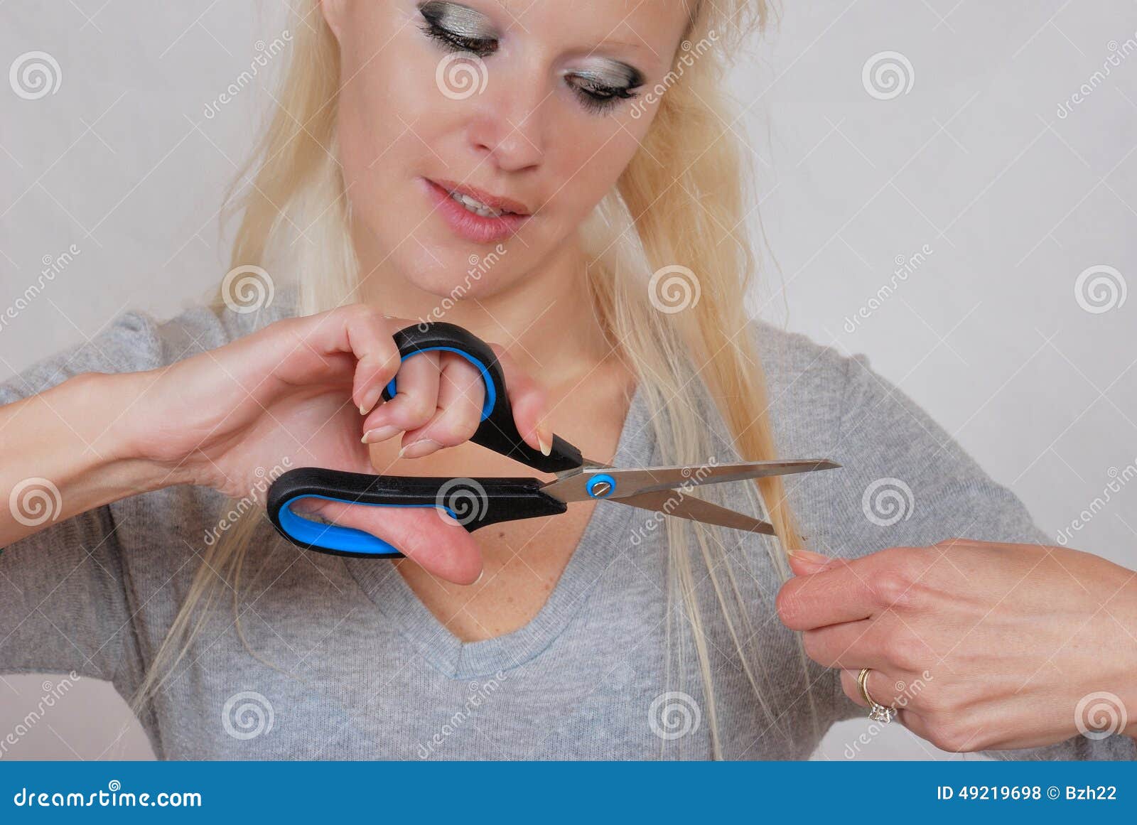 Woman with scissors stock photo. Image of sharp, adult 49219698