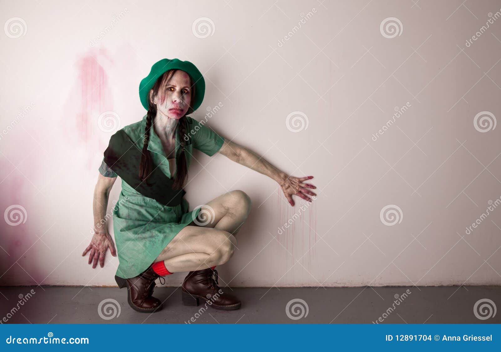 Woman scout zombie stock photo. Image of scout, smear 12891704