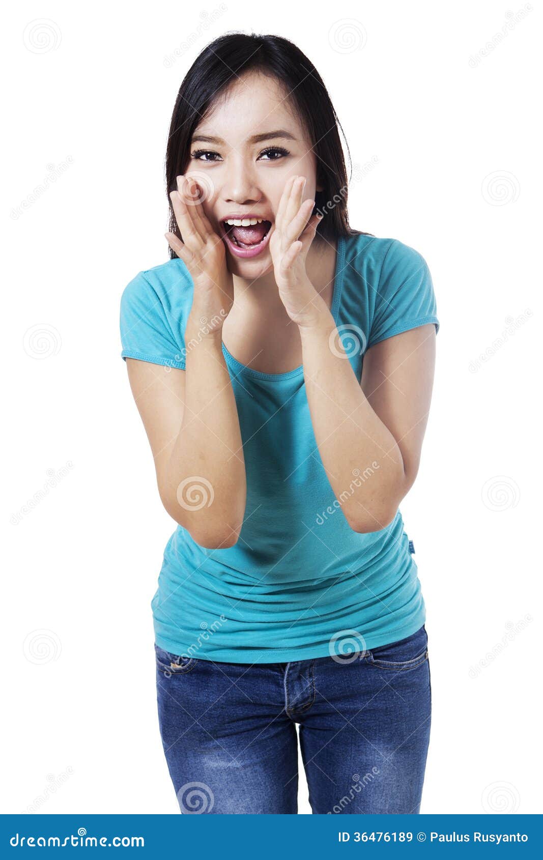 Woman screaming very loud stock image. Image of filipino - 36476189