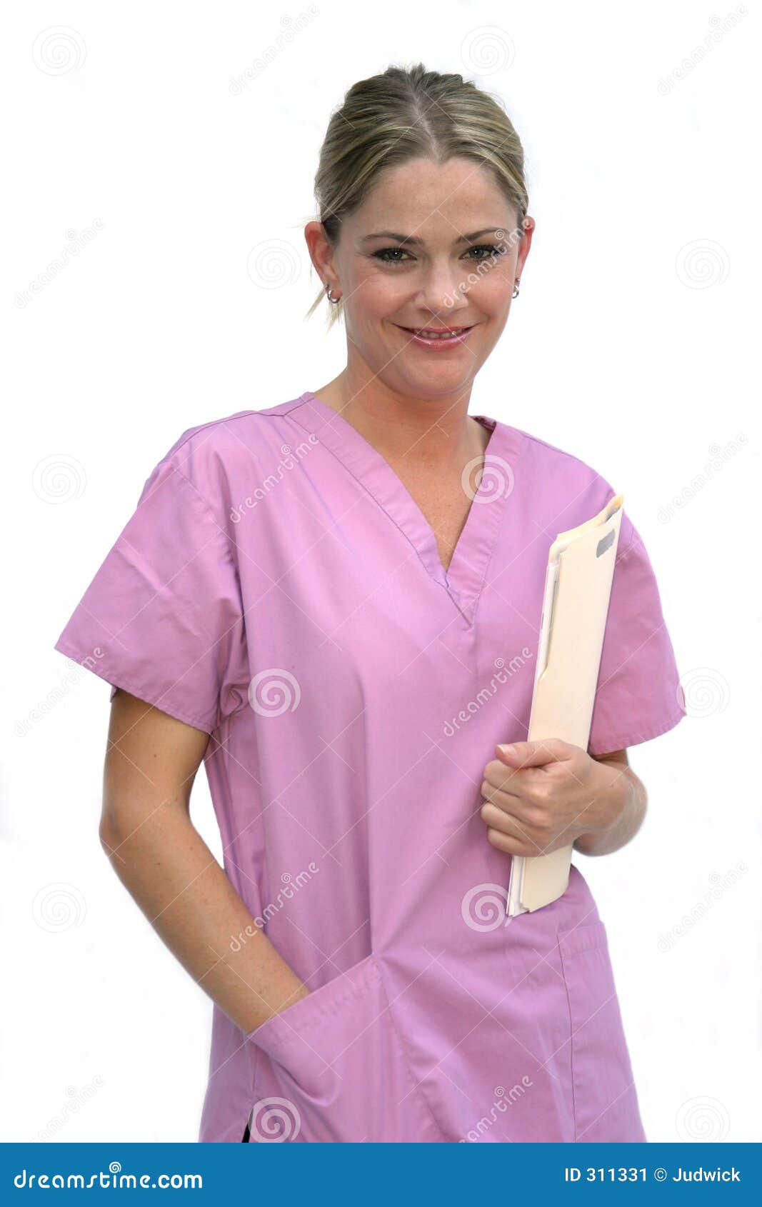 Woman in Scrubs stock image. Image of woman, uniform, medical 311331
