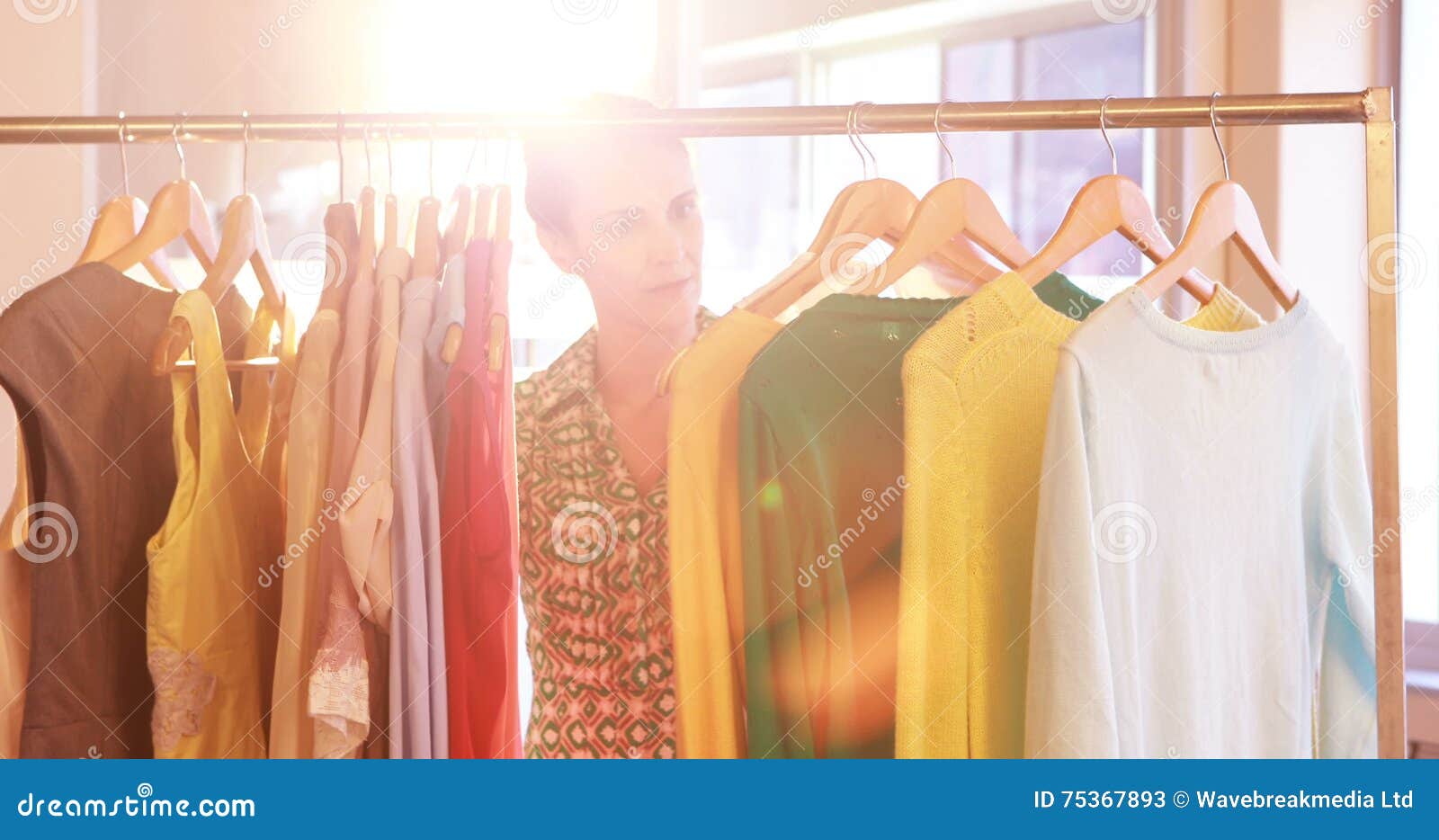 Woman Selecting Clothes from Clothing Rack Stock Video Video of definition, fashionable 75367893