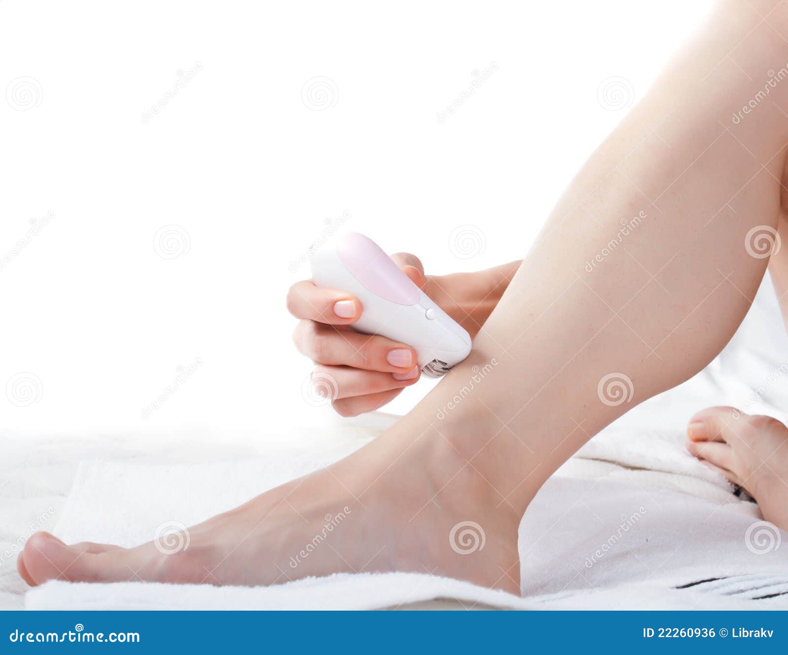 Woman shaving her legs stock photo. Image of skin, treatment 22260936