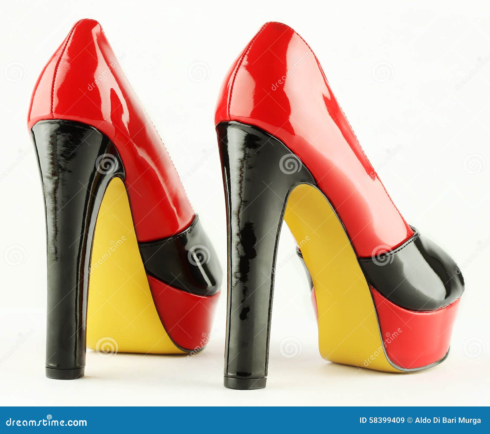 red and black colors woman shoes