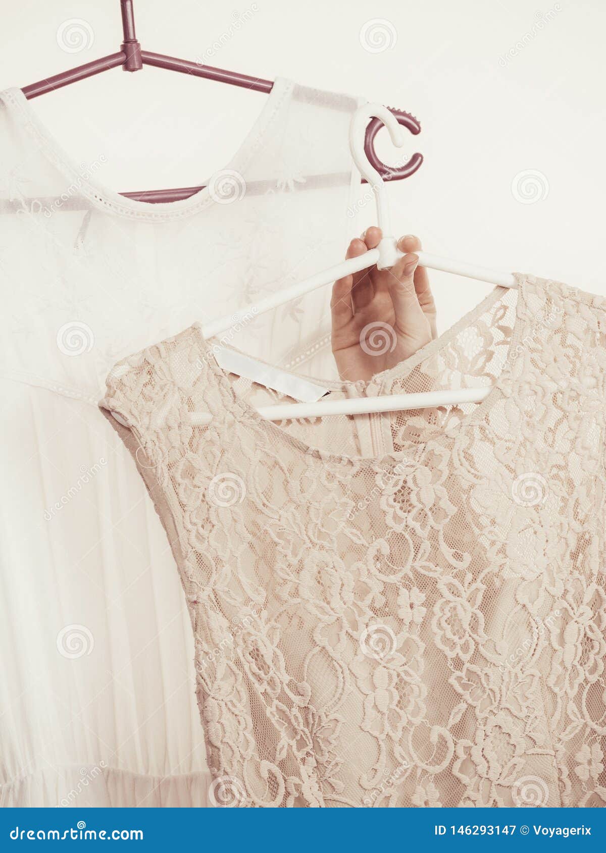 Woman in Shop or Wardrobe Picking Dress Stock Image - Image of shop ...