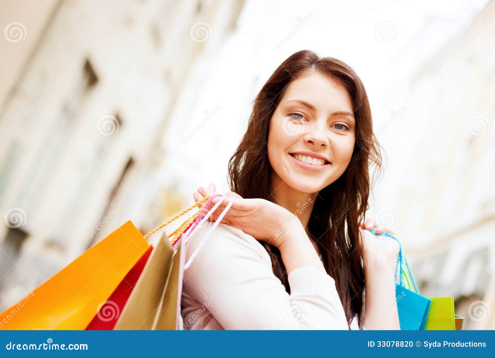 Woman with Shopping Bags in Ctiy Stock Photo - Image of purchase, hands ...