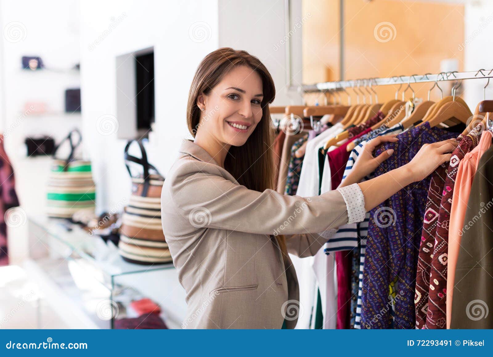 Woman Shopping in a Boutique Stock Image - Image of occupation ...