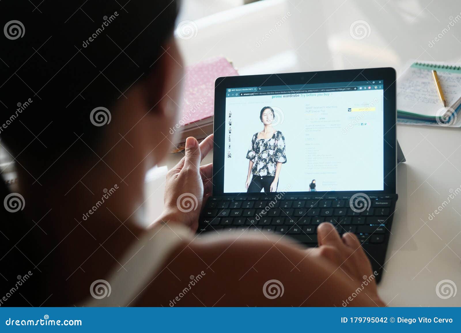 Woman Shopping Online For Clothes On Amazon Website At Home Editorial Photography Image Of Lady Lifestyle