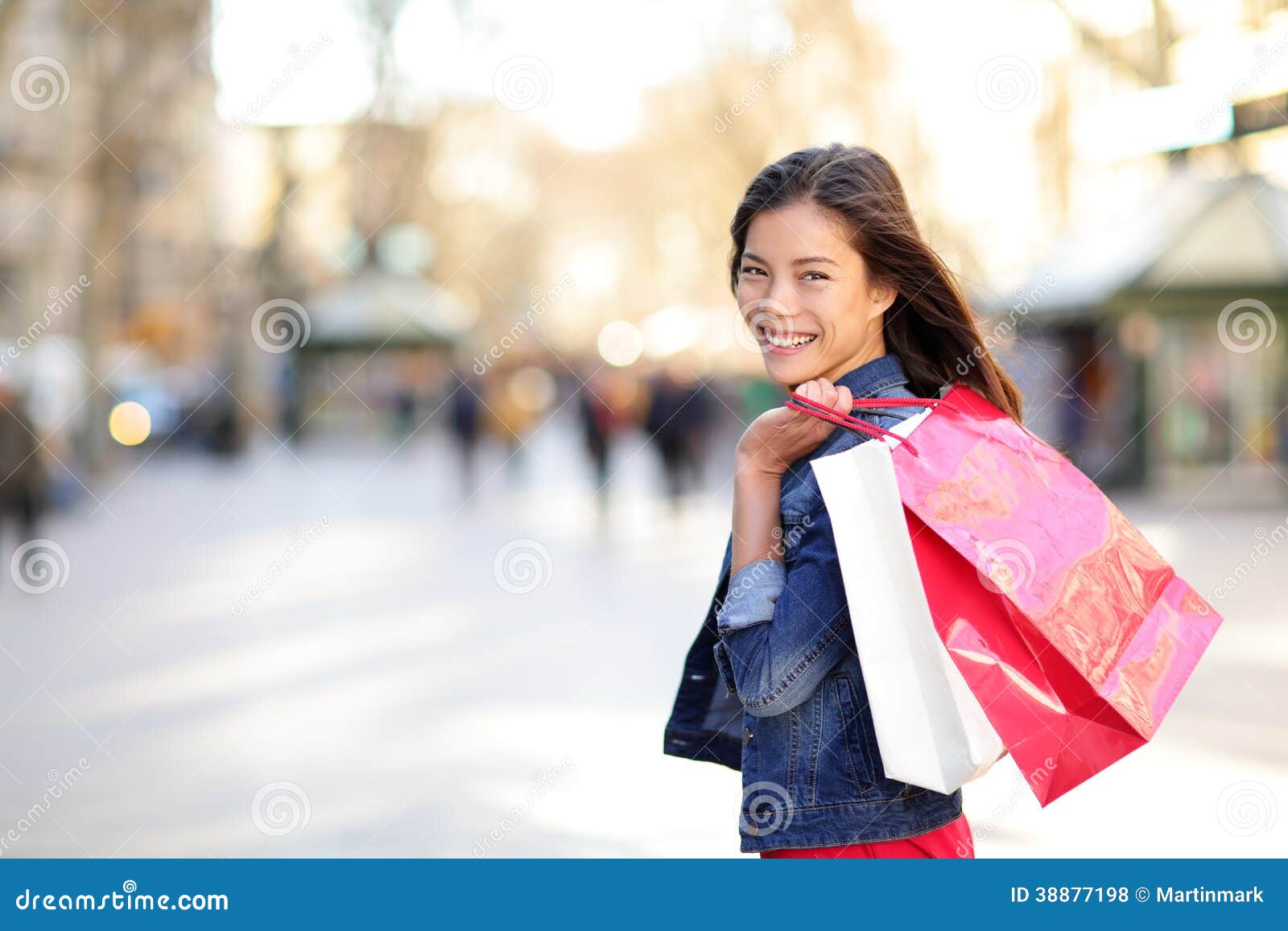 Shopping Woman Barcelona Spain Stock Photo - Download Image Now