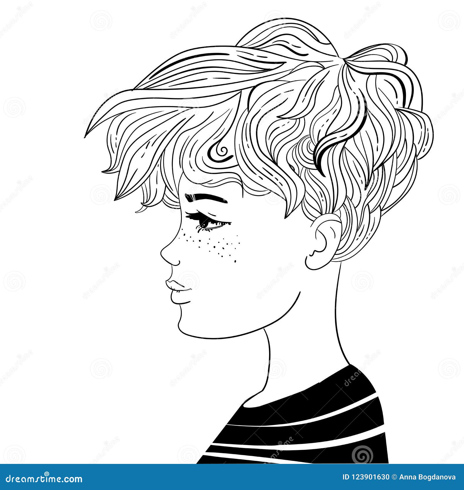 Woman with Short Hair. Sketch Vector. Cartoon Stock Vector - Illustration of haircut, makeup: 123901630 Woman with Short Hair. Sketch Vector. Cartoon Stock Vector - Illustration of haircut, makeup: 123901630